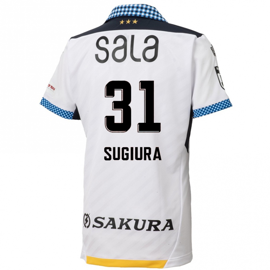 Kids Football Rinnosuke Sugiura #31 White Black Away Jersey 2024/25 T-Shirt Uk