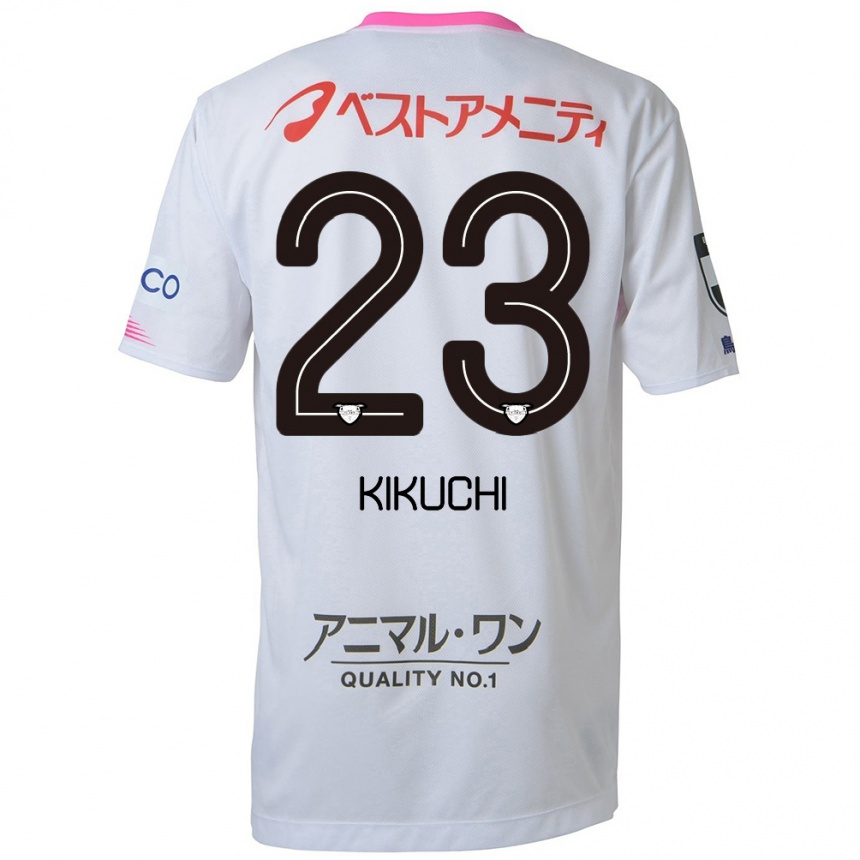 Kids Football Taichi Kikuchi #23 White Blue Pink Away Jersey 2024/25 T-Shirt Uk