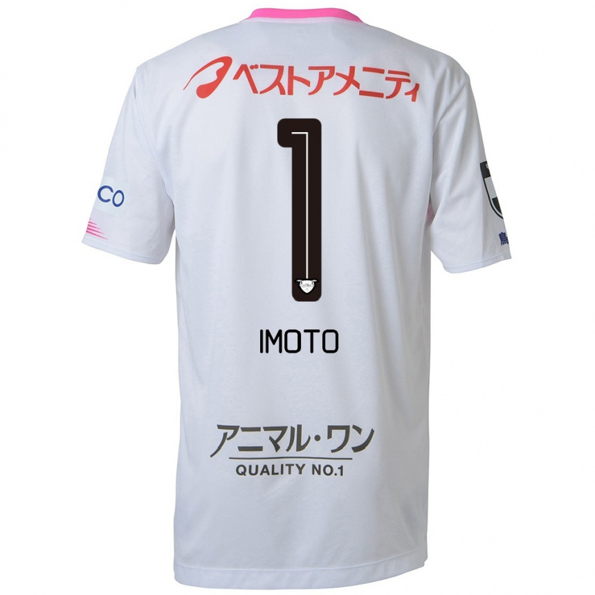 Kids Football Kota Imoto #1 White Blue Pink Away Jersey 2024/25 T-Shirt Uk