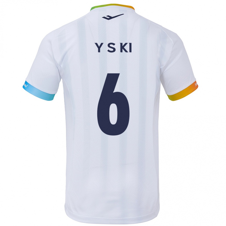 Kids Football Sung-Yueng Ki #6 White Blue Away Jersey 2024/25 T-Shirt Uk