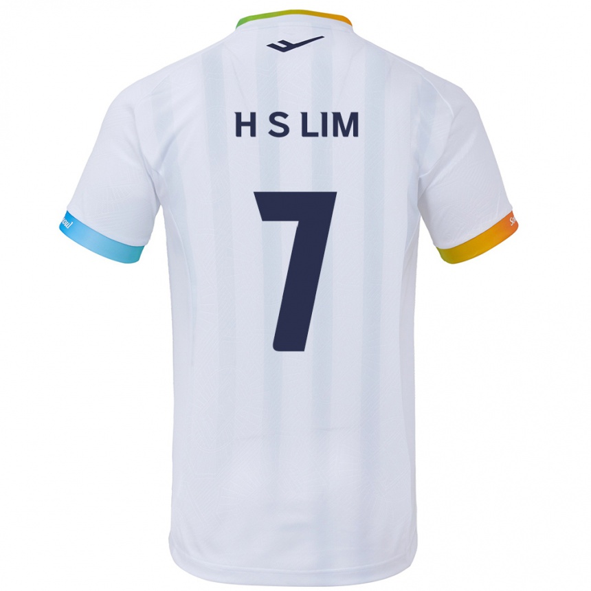 Kids Football Sang-Hyub Lim #7 White Blue Away Jersey 2024/25 T-Shirt Uk