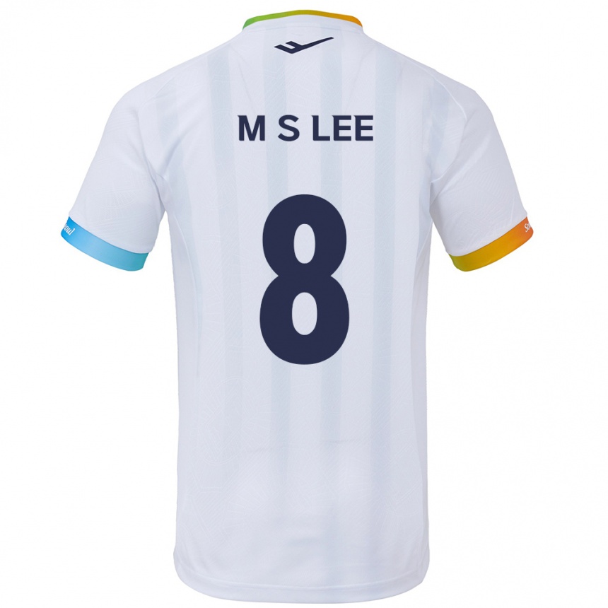 Kids Football Seung-Mo Lee #8 White Blue Away Jersey 2024/25 T-Shirt Uk