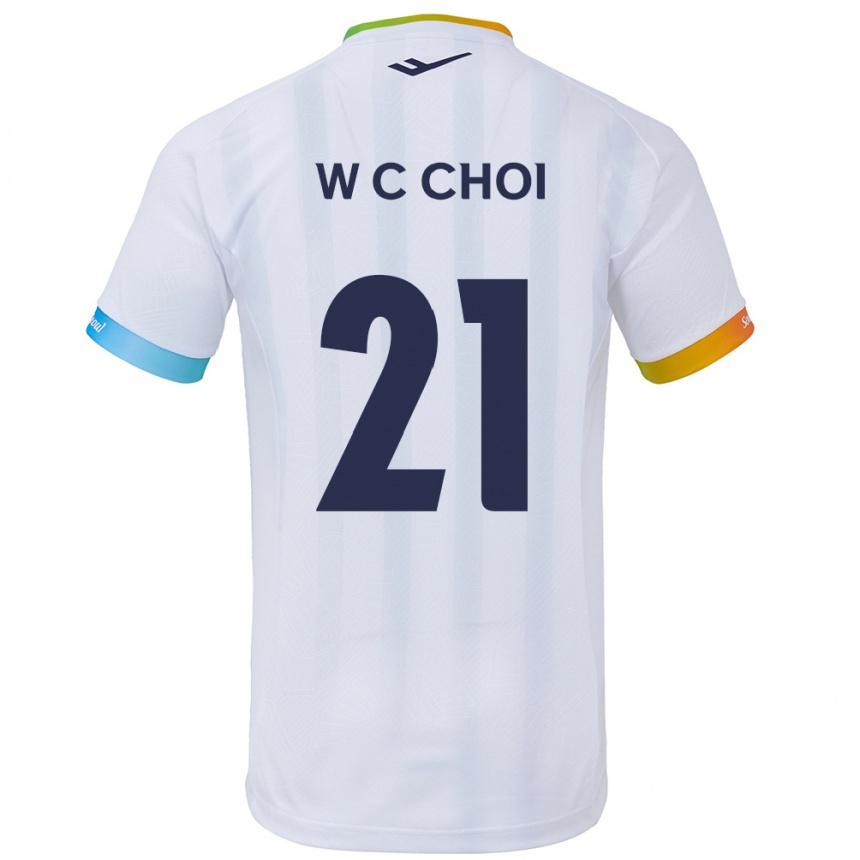 Kids Football Cheol-Won Choi #21 White Blue Away Jersey 2024/25 T-Shirt Uk