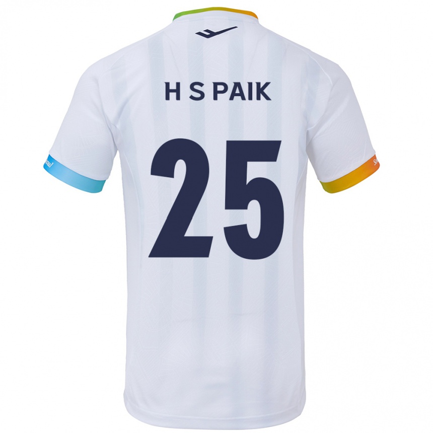 Kids Football Sang-Hoon Paik #25 White Blue Away Jersey 2024/25 T-Shirt Uk