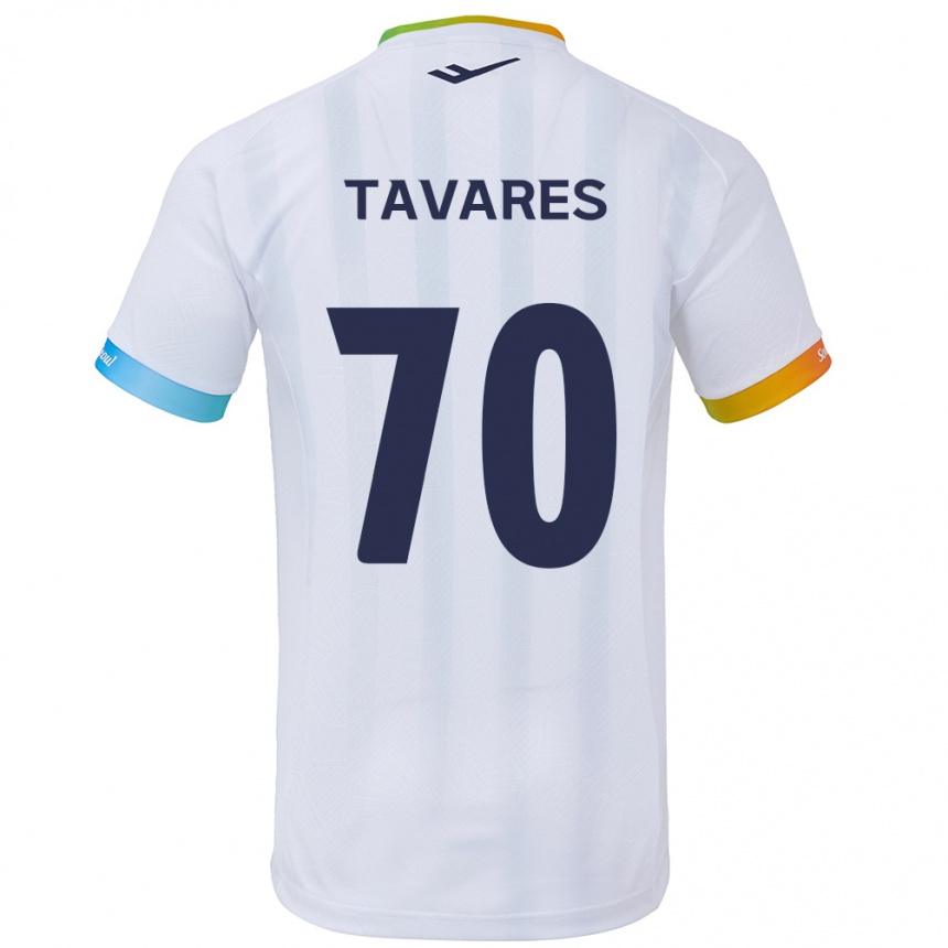 Kids Football Ronaldo Tavares #70 White Blue Away Jersey 2024/25 T-Shirt Uk