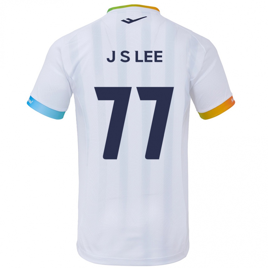 Kids Football Seung-Joon Lee #77 White Blue Away Jersey 2024/25 T-Shirt Uk