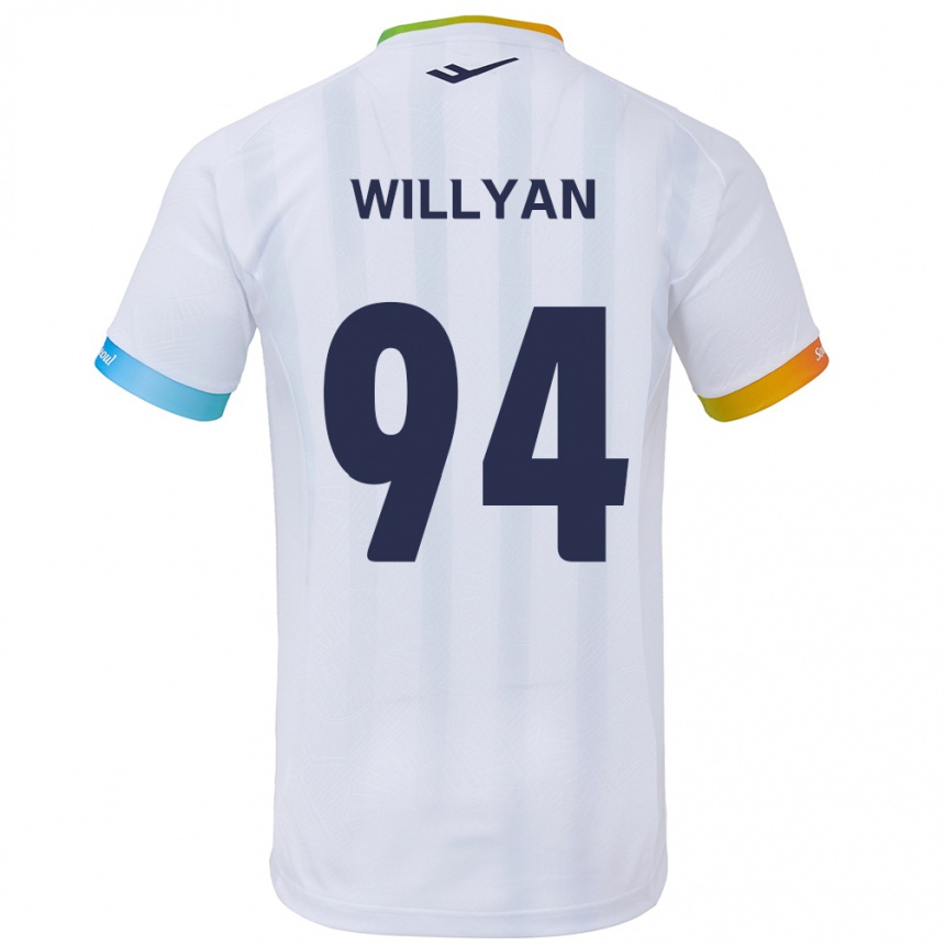 Kids Football Willyan #94 White Blue Away Jersey 2024/25 T-Shirt Uk