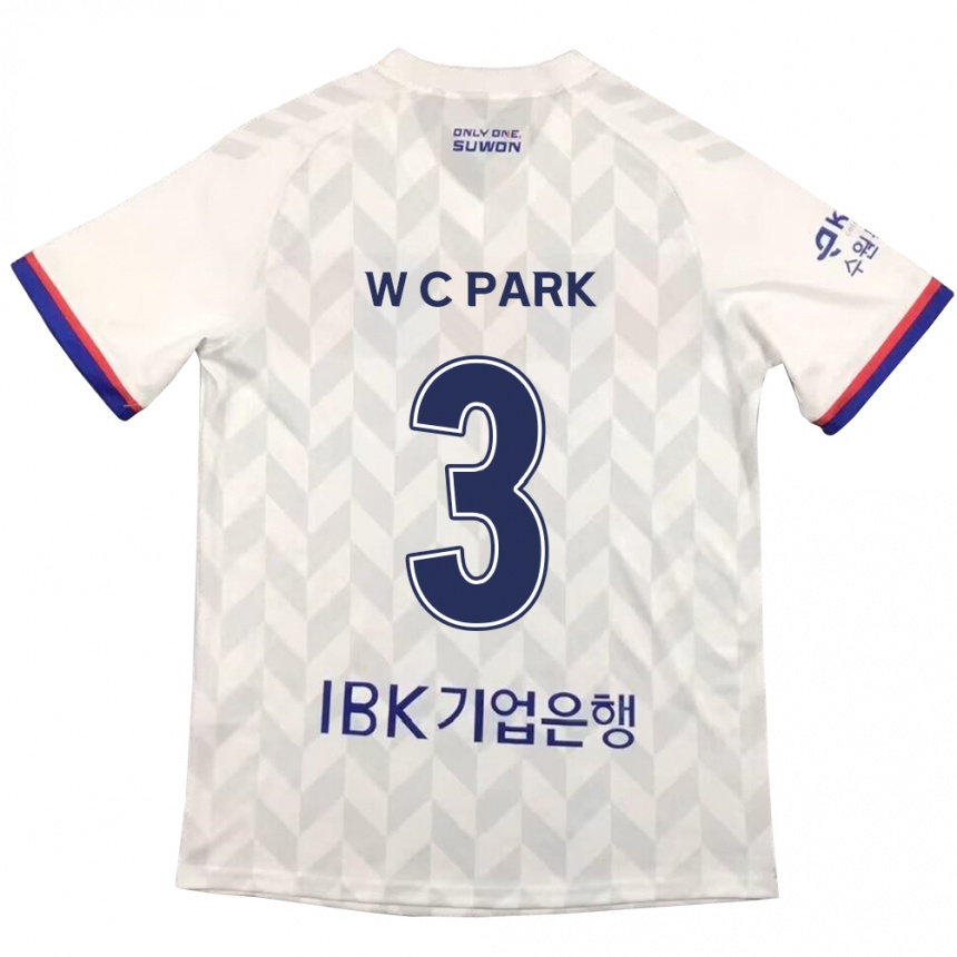 Kids Football Cheol-Woo Park #3 White Blue Away Jersey 2024/25 T-Shirt Uk