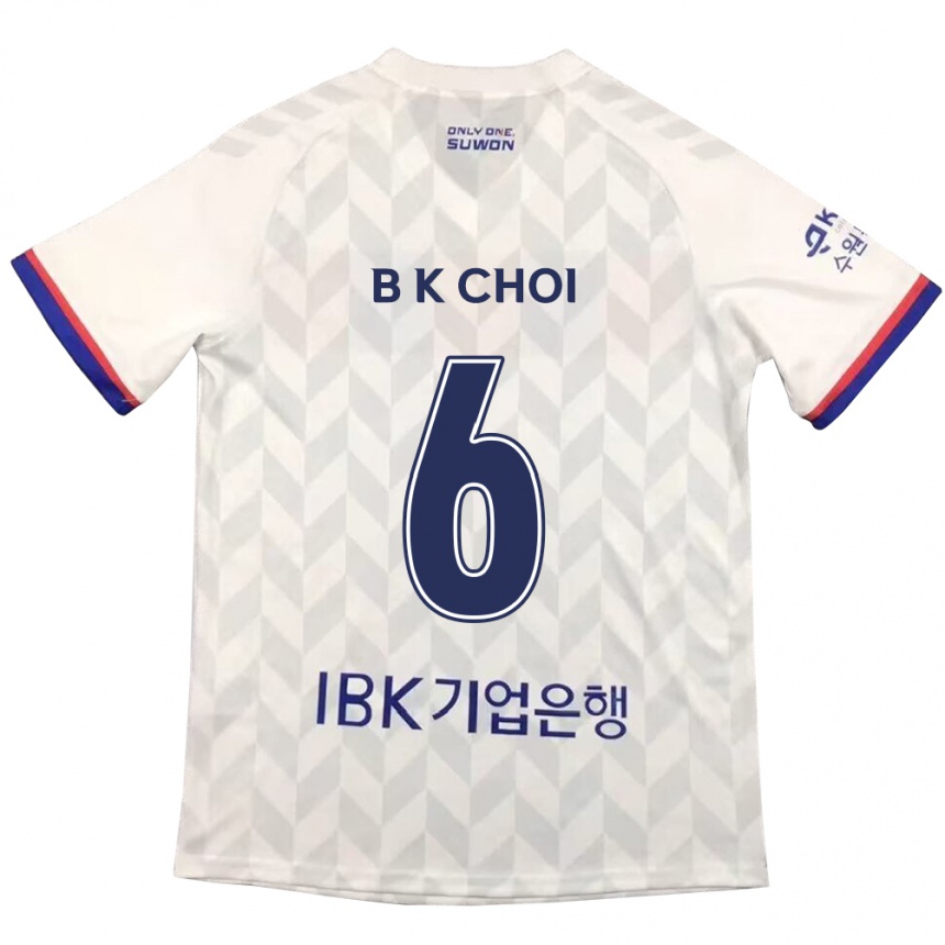 Kids Football Kyu-Baek Choi #6 White Blue Away Jersey 2024/25 T-Shirt Uk