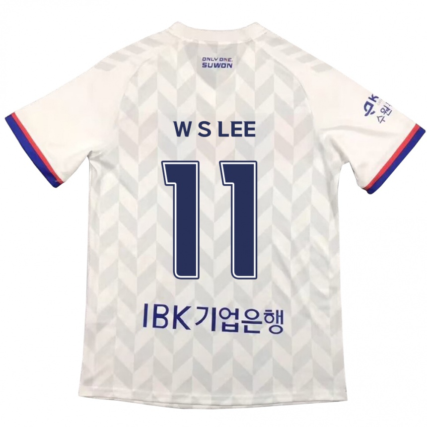 Kids Football Seung-Woo Lee #11 White Blue Away Jersey 2024/25 T-Shirt Uk