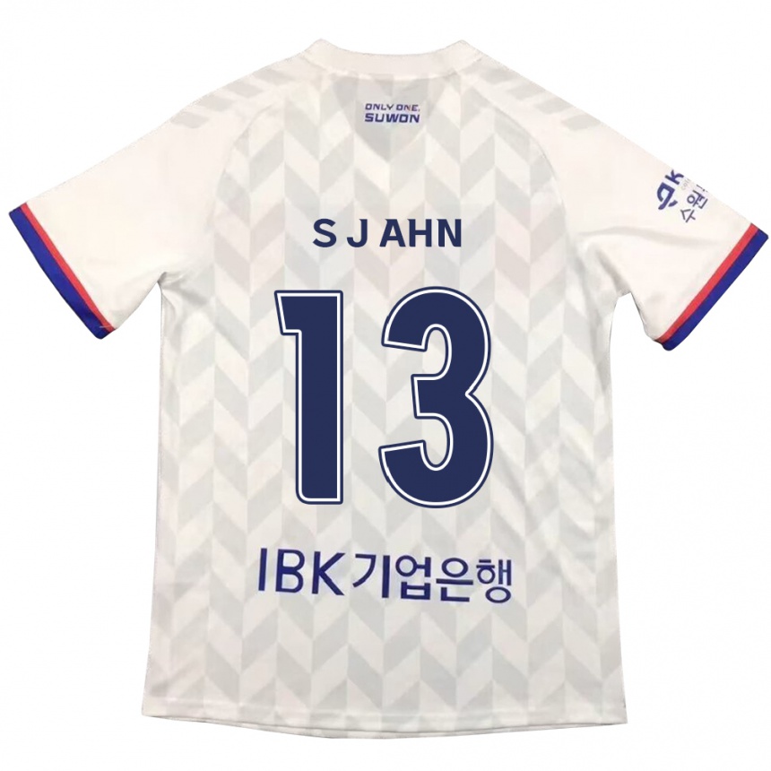 Kids Football Jun-Su Ahn #13 White Blue Away Jersey 2024/25 T-Shirt Uk