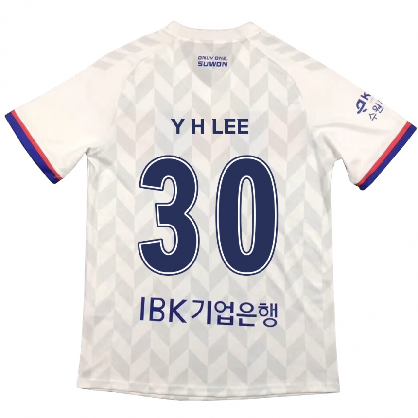 Kids Football Hyeon-Yong Lee #30 White Blue Away Jersey 2024/25 T-Shirt Uk