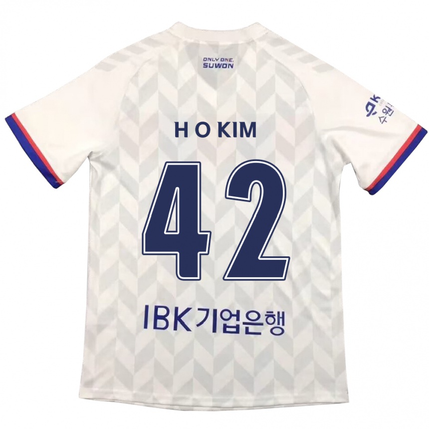 Kids Football One-Hyung Kim #42 White Blue Away Jersey 2024/25 T-Shirt Uk