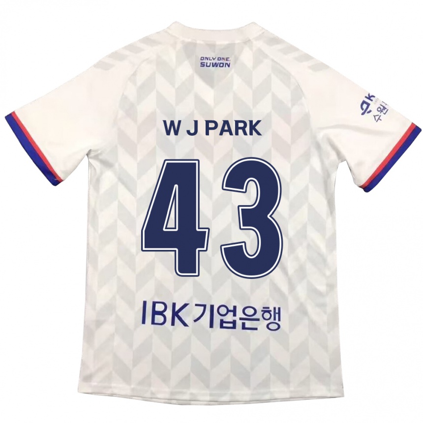 Kids Football Jin-Woo Park #43 White Blue Away Jersey 2024/25 T-Shirt Uk