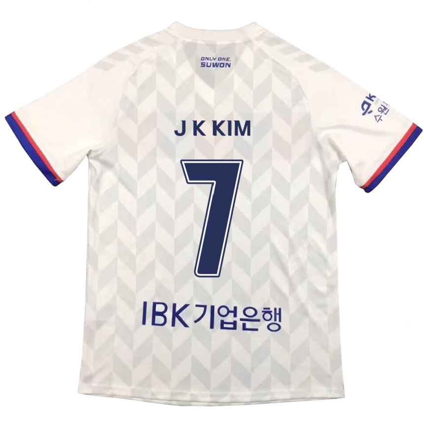 Kids Football Ki-Jun Kim #7 White Blue Away Jersey 2024/25 T-Shirt Uk