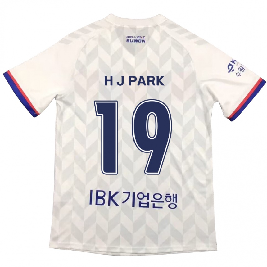 Kids Football Jun-Hui Park #19 White Blue Away Jersey 2024/25 T-Shirt Uk