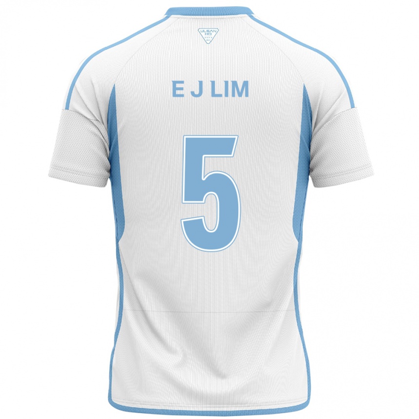 Kids Football Jong-Eun Lim #5 White Blue Away Jersey 2024/25 T-Shirt Uk