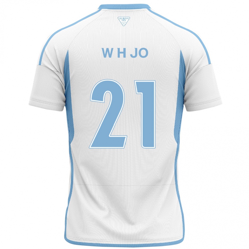 Kids Football Hyeon-Woo Jo #21 White Blue Away Jersey 2024/25 T-Shirt Uk