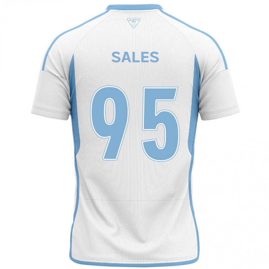 Kids Football Matheus Sales #95 White Blue Away Jersey 2024/25 T-Shirt Uk