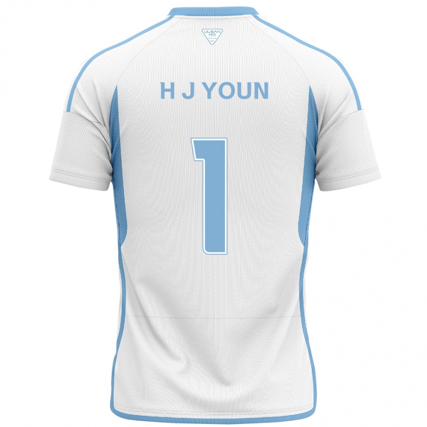 Kids Football Je-Hun Youn #1 White Blue Away Jersey 2024/25 T-Shirt Uk