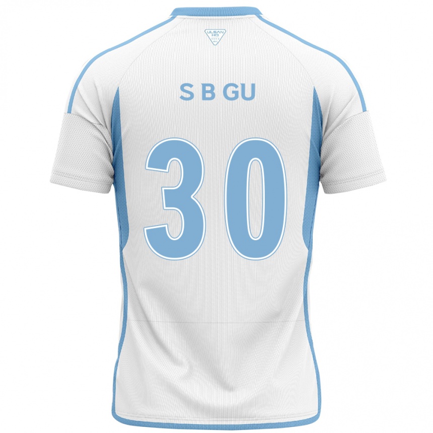 Kids Football Bon-Seo Gu #30 White Blue Away Jersey 2024/25 T-Shirt Uk