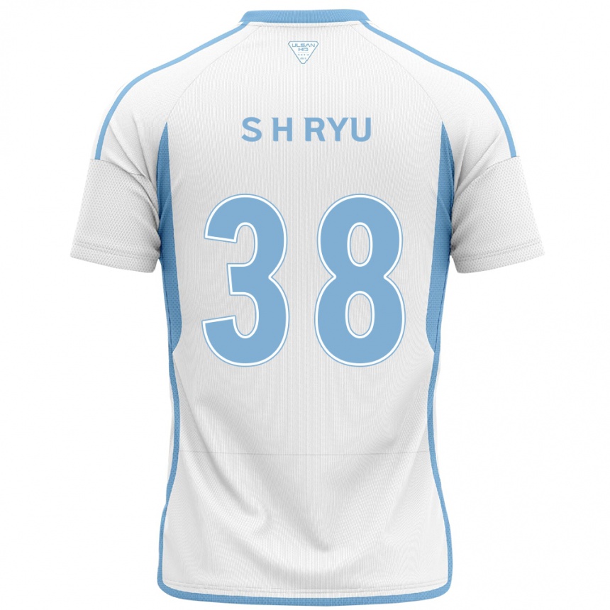 Kids Football Hye-Sung Ryu #38 White Blue Away Jersey 2024/25 T-Shirt Uk