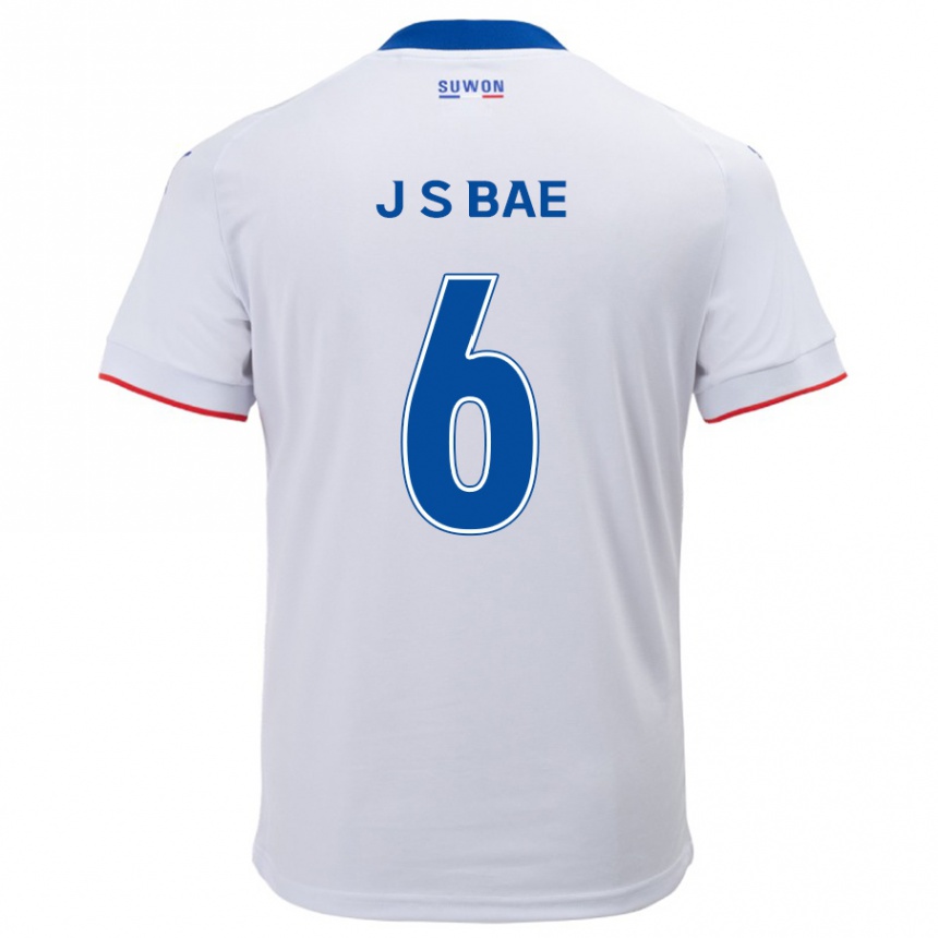 Kids Football Seo-Joon Bae #6 White Blue Away Jersey 2024/25 T-Shirt Uk