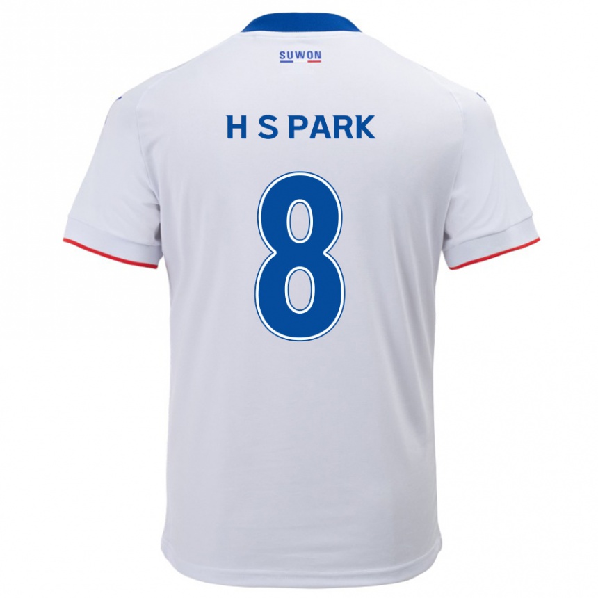 Kids Football Sang-Hyeok Park #8 White Blue Away Jersey 2024/25 T-Shirt Uk