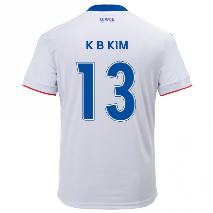 Kids Football Bo-Kyung Kim #13 White Blue Away Jersey 2024/25 T-Shirt Uk