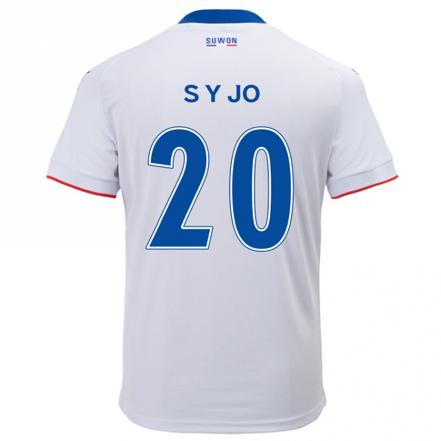 Kids Football Yun-Seong Jo #20 White Blue Away Jersey 2024/25 T-Shirt Uk