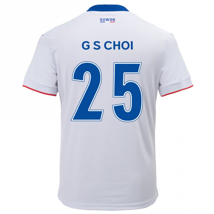 Kids Football Sung-Geun Choi #25 White Blue Away Jersey 2024/25 T-Shirt Uk