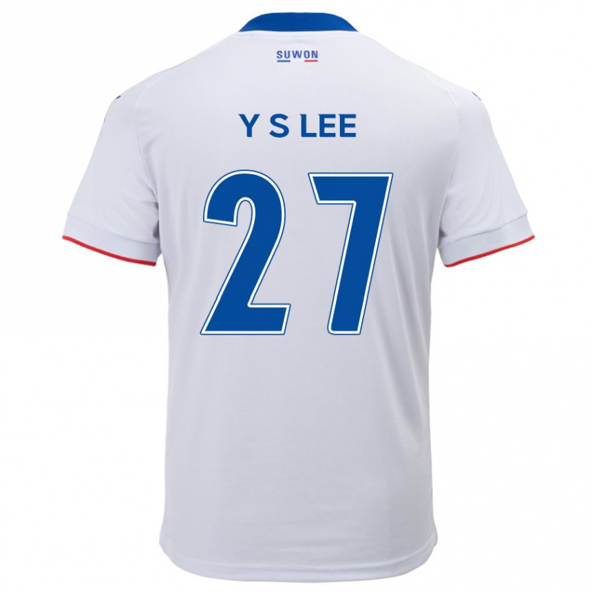 Kids Football Shi-Yeong Lee #27 White Blue Away Jersey 2024/25 T-Shirt Uk