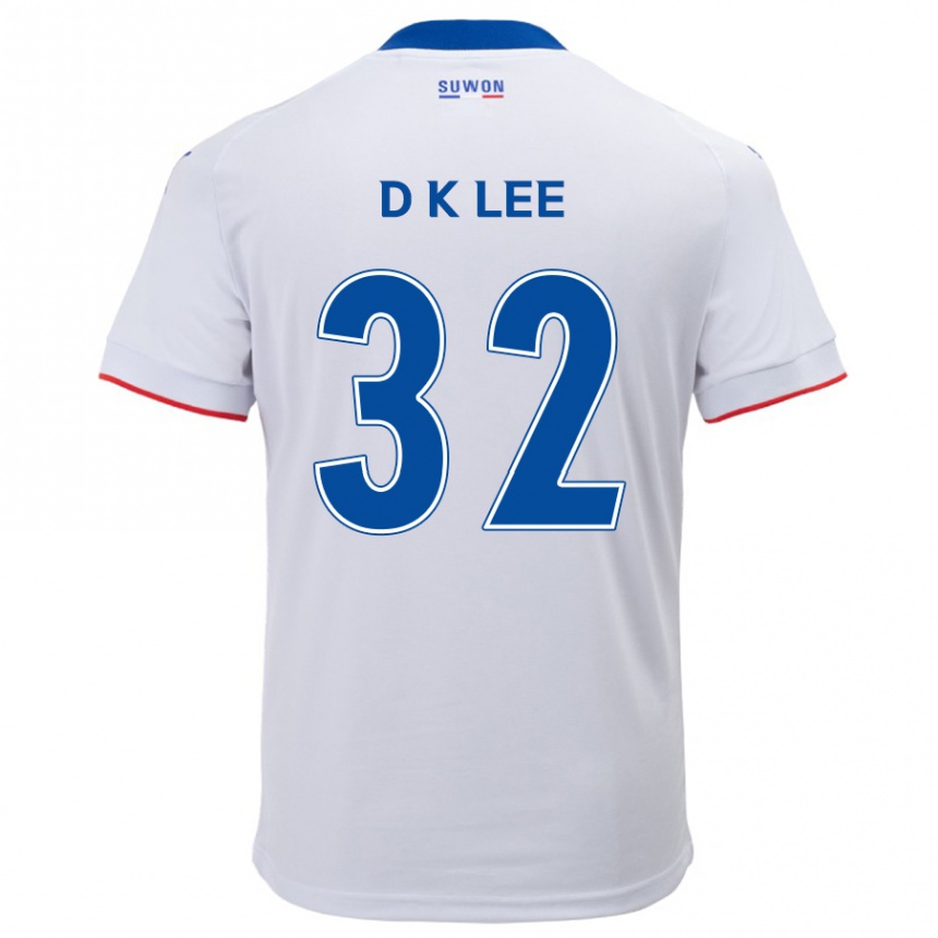 Kids Football Kyu-Dong Lee #32 White Blue Away Jersey 2024/25 T-Shirt Uk