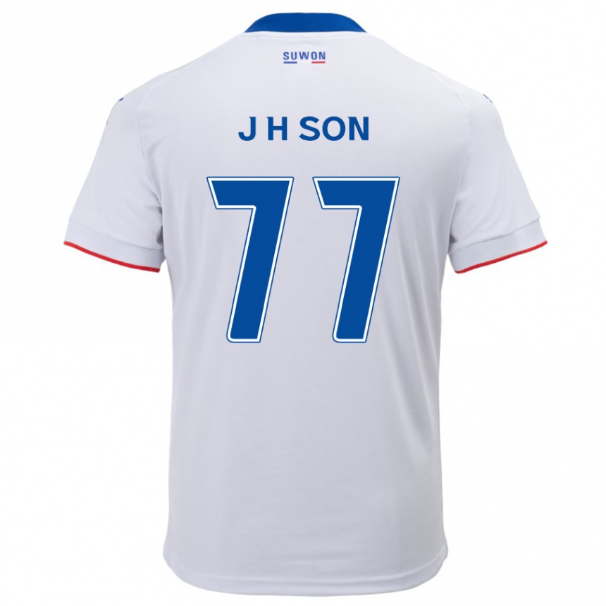 Kids Football Ho-Jun Son #77 White Blue Away Jersey 2024/25 T-Shirt Uk