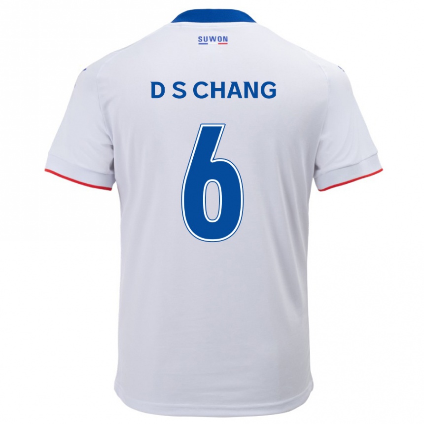 Kids Football Se-Dong Chang #6 White Blue Away Jersey 2024/25 T-Shirt Uk