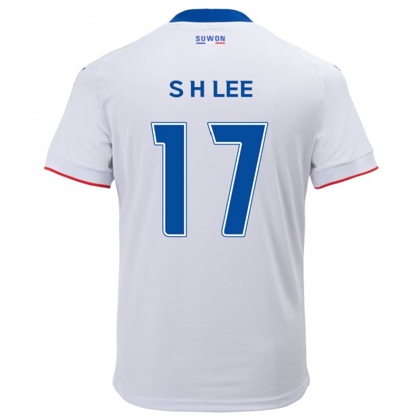 Kids Football Hyun-Seo Lee #17 White Blue Away Jersey 2024/25 T-Shirt Uk