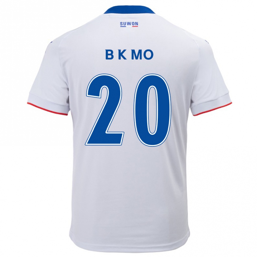 Kids Football Kyung-Bin Mo #20 White Blue Away Jersey 2024/25 T-Shirt Uk