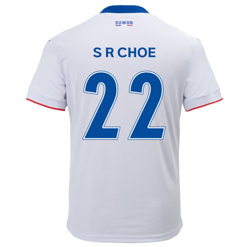 Kids Football Ryun-Seong Choe #22 White Blue Away Jersey 2024/25 T-Shirt Uk