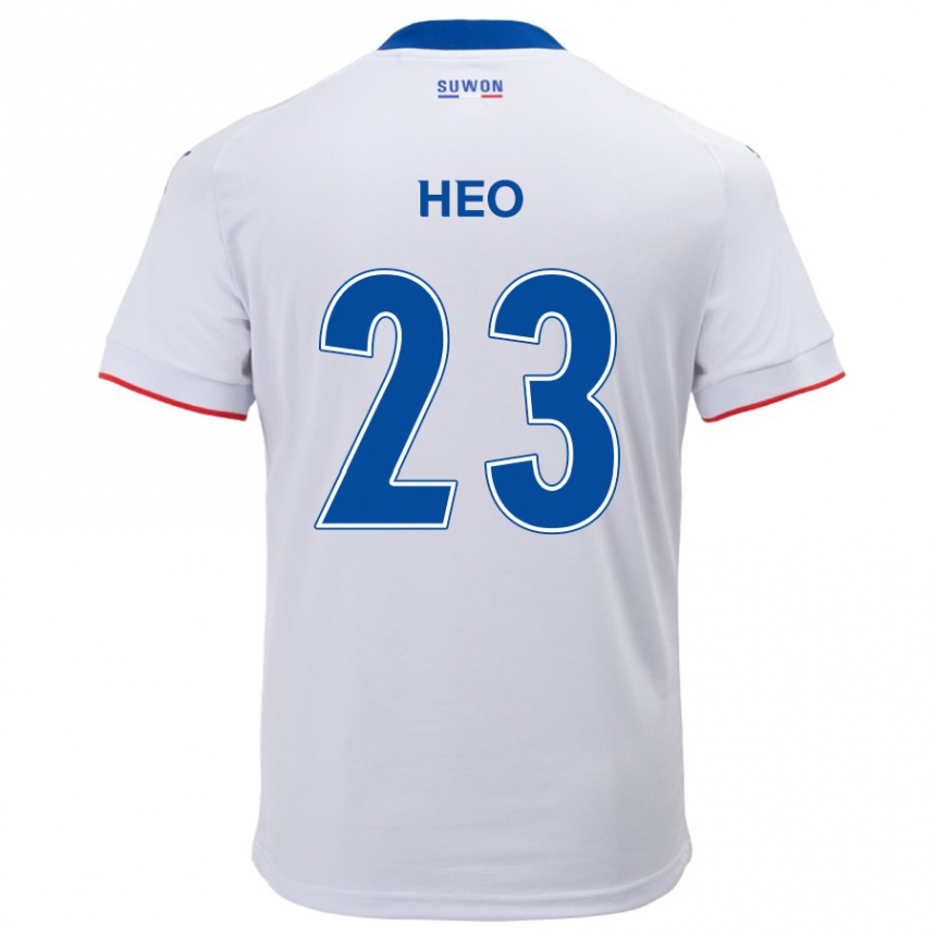 Kids Football Hwan Heo #23 White Blue Away Jersey 2024/25 T-Shirt Uk