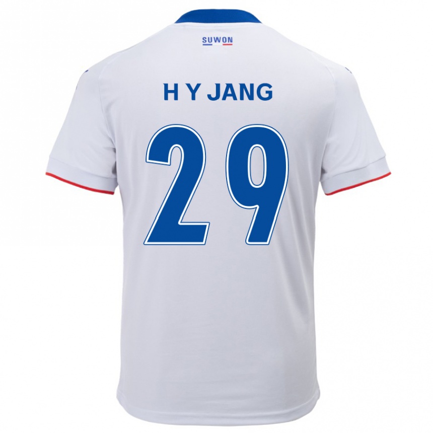 Kids Football Yo-Han Jang #29 White Blue Away Jersey 2024/25 T-Shirt Uk