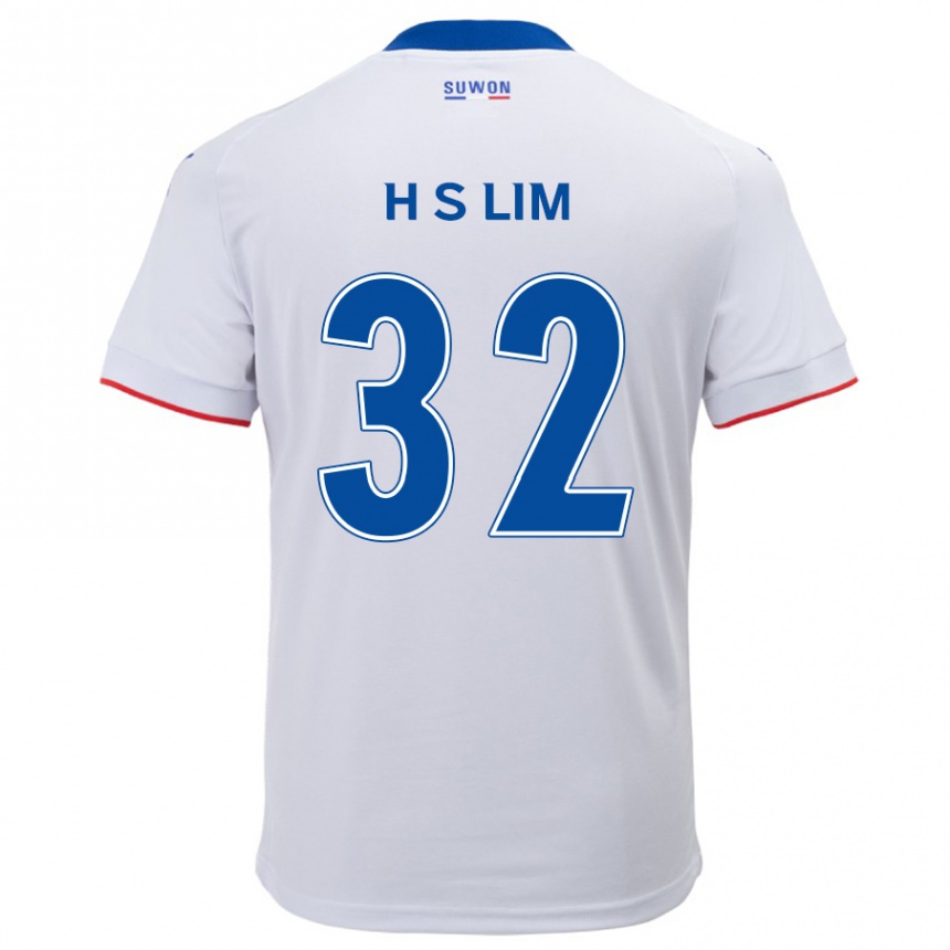 Kids Football Seong-Hyeon Lim #32 White Blue Away Jersey 2024/25 T-Shirt Uk