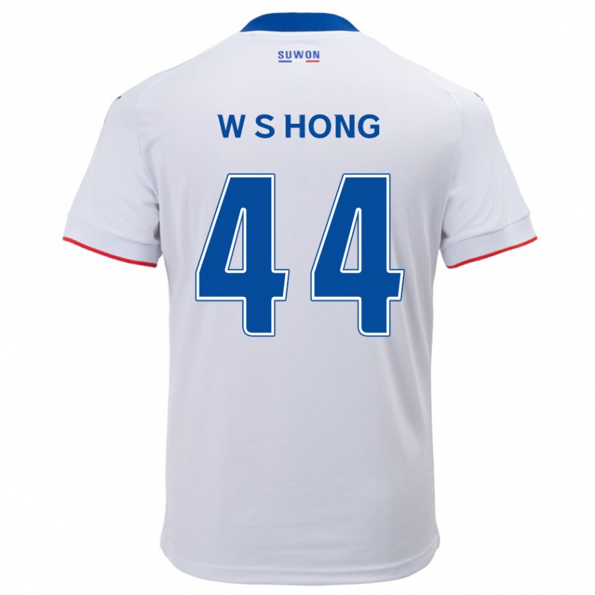 Kids Football Sang-Won Hong #44 White Blue Away Jersey 2024/25 T-Shirt Uk