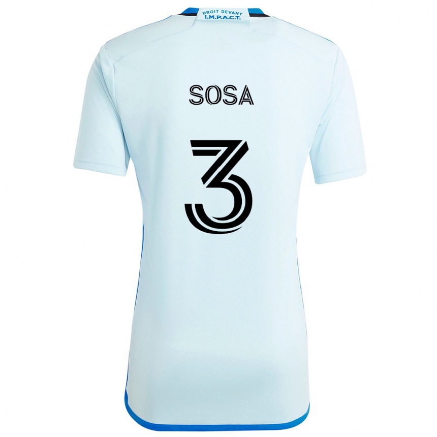 Kids Football Joaquín Sosa #3 Ice Blue Away Jersey 2024/25 T-Shirt Uk