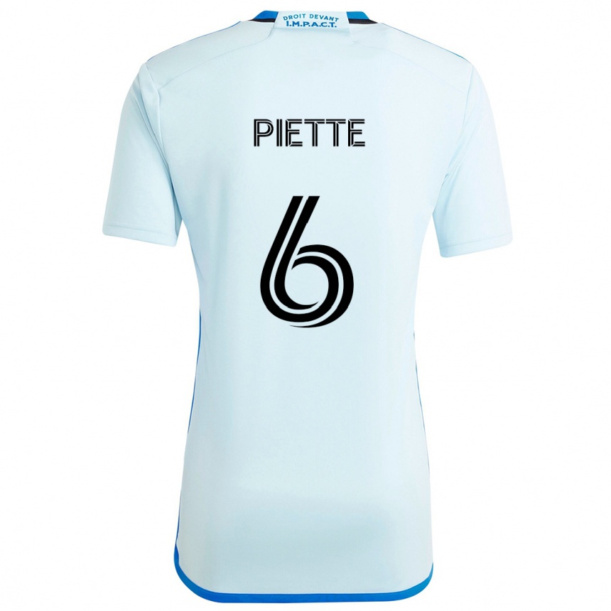 Kids Football Samuel Piette #6 Ice Blue Away Jersey 2024/25 T-Shirt Uk