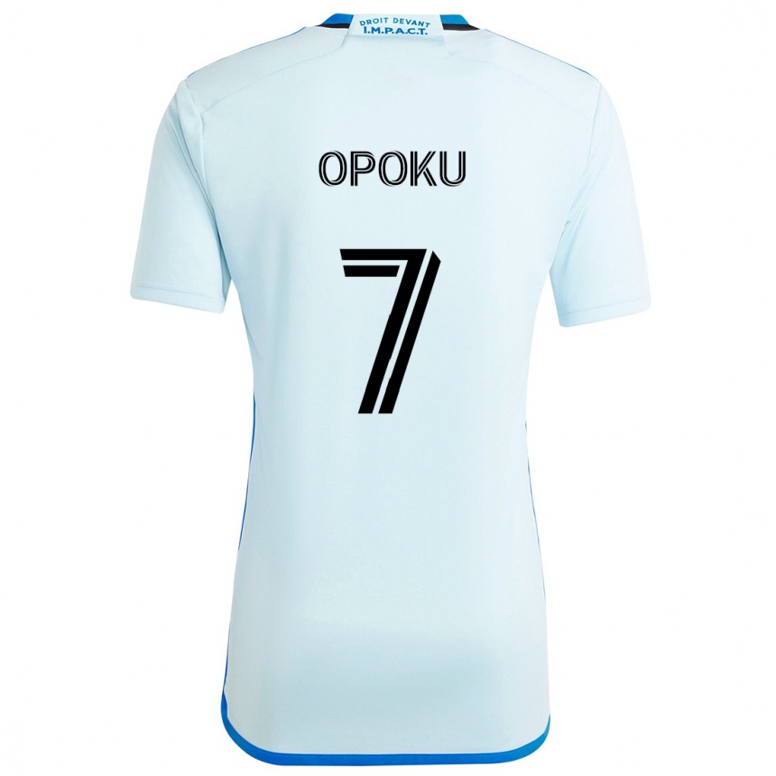 Kids Football Kwadwo Opoku #7 Ice Blue Away Jersey 2024/25 T-Shirt Uk