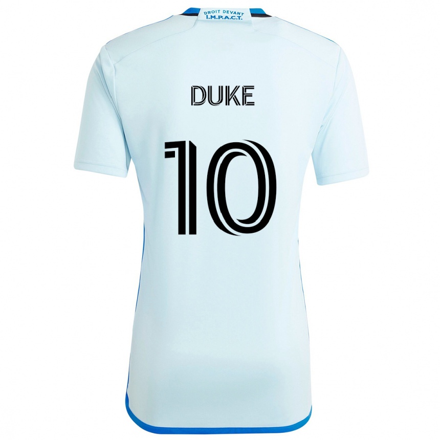 Kids Football Bryce Duke #10 Ice Blue Away Jersey 2024/25 T-Shirt Uk