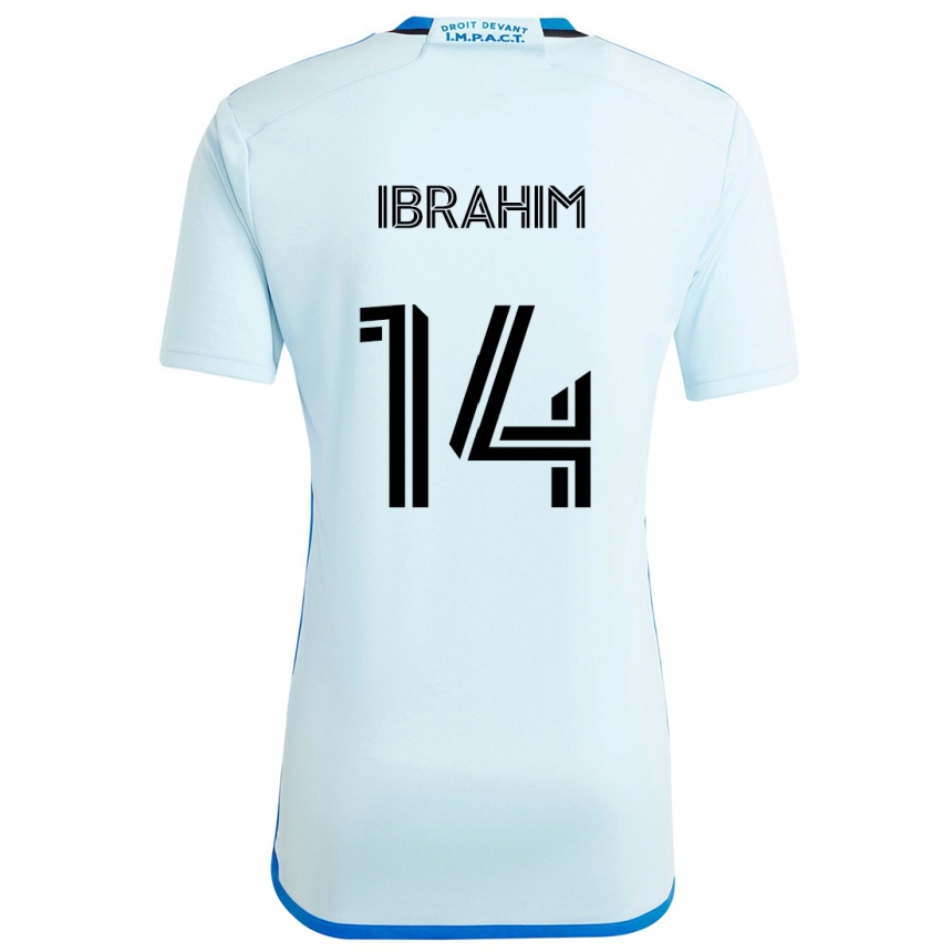 Kids Football Sunusi Ibrahim #14 Ice Blue Away Jersey 2024/25 T-Shirt Uk