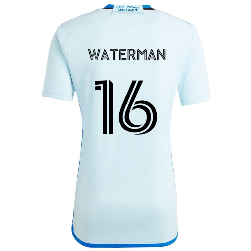 Kids Football Joel Waterman #16 Ice Blue Away Jersey 2024/25 T-Shirt Uk