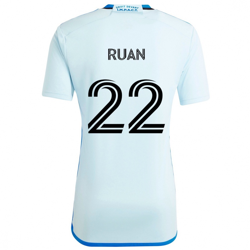 Kids Football Ruan #22 Ice Blue Away Jersey 2024/25 T-Shirt Uk