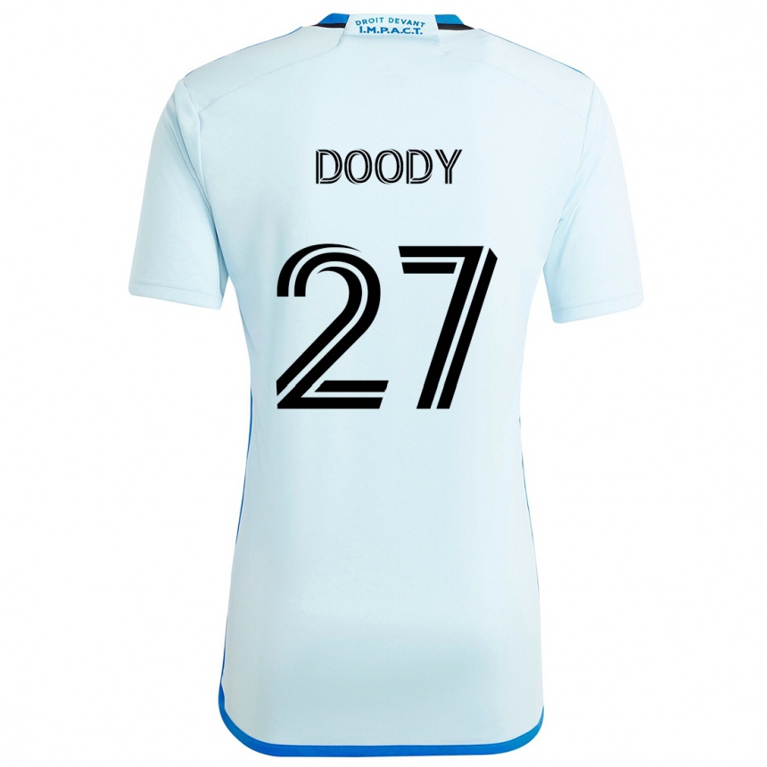 Kids Football Grayson Doody #27 Ice Blue Away Jersey 2024/25 T-Shirt Uk